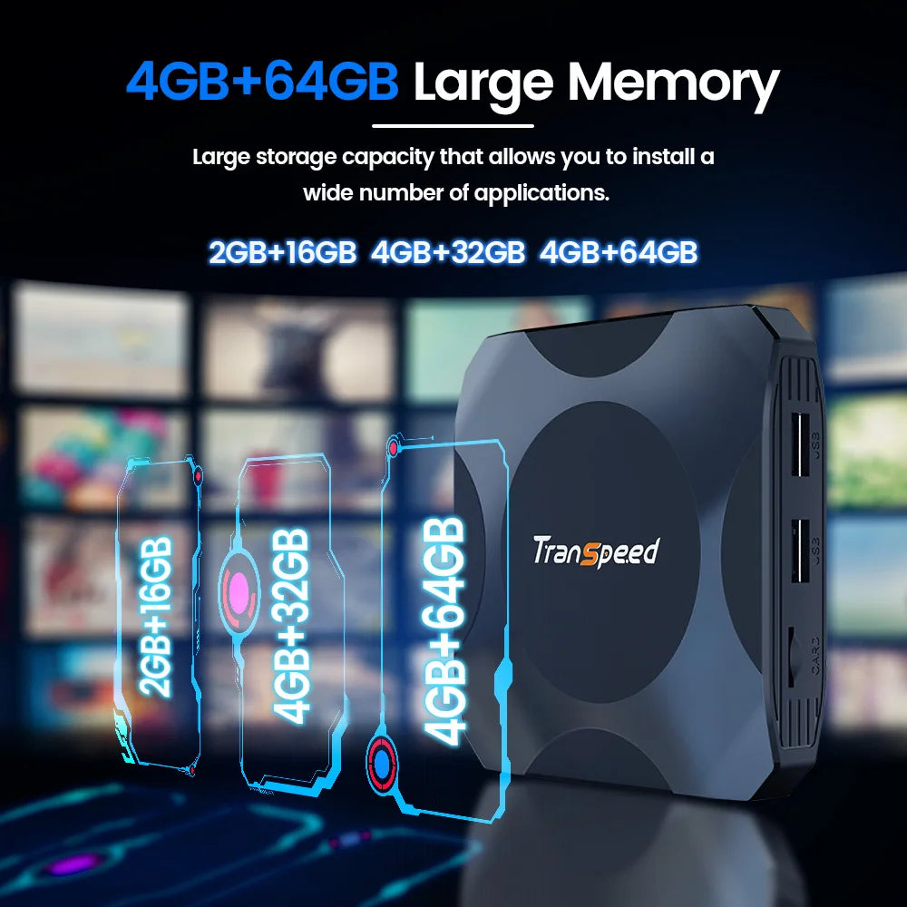 Transpeed AV1 Android 11 Amlogic S905W2 TV Box 2.4G&5.8G Wifi BT5.0 32G 64G  Media Player 4K 3D fast Set top box