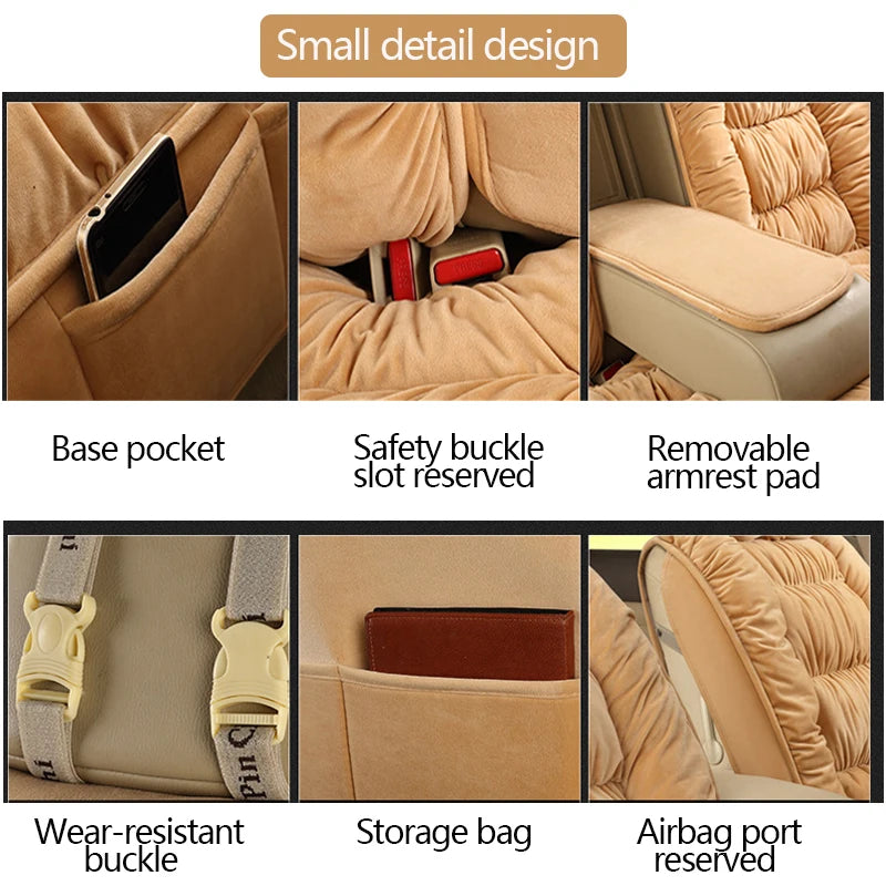 Plush Car Seat Cover Universal Seat Covers Protector Automobiles Seat Cushion Warm Carpet Mat Winter Seat-cover Car-Styling