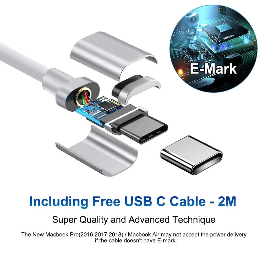 30W 60W 87W 96W USB C Charger Power Adapter for MacBook Pro 16, 15, 13 inch, New Air 13 inch 2020/2019/2018,Works with Type C PD