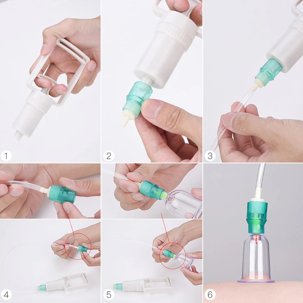 Cupping Massage Cups Therapy Sets Hijama Chinese Acupoint with Vacuum Pump for Body Back Massage Pain Relief Physical Therapy