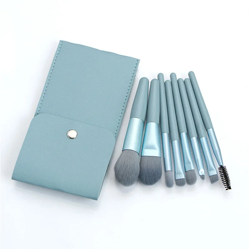 Ronshadow 8Pcs Professional Mini Makeup Brushes Set  Blush Foundation Powder Make Up Brush Tools Kit