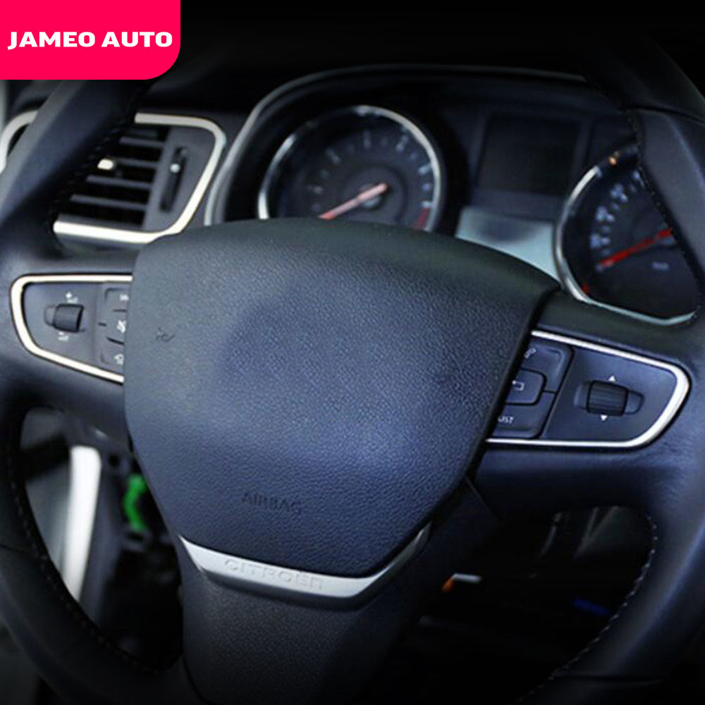 Jameo Auto Steering Wheel Cover Sticker For Peugeot 408 14-19 508 11-18 3008 16-18 Citroen C3-XR 15-18 C4 16-18 Interior Parts