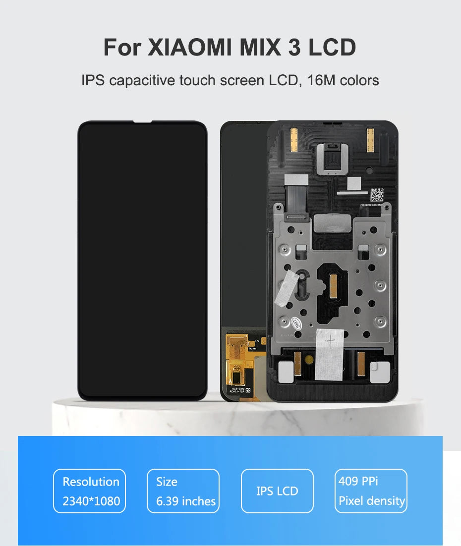 AMOLED For Xiaomi Mi Mix 3 LCD Display Touch Screen Digitizer with Frame 6.39" For Xiaomi Mix3 5G  M1810E5A Screen Replacement