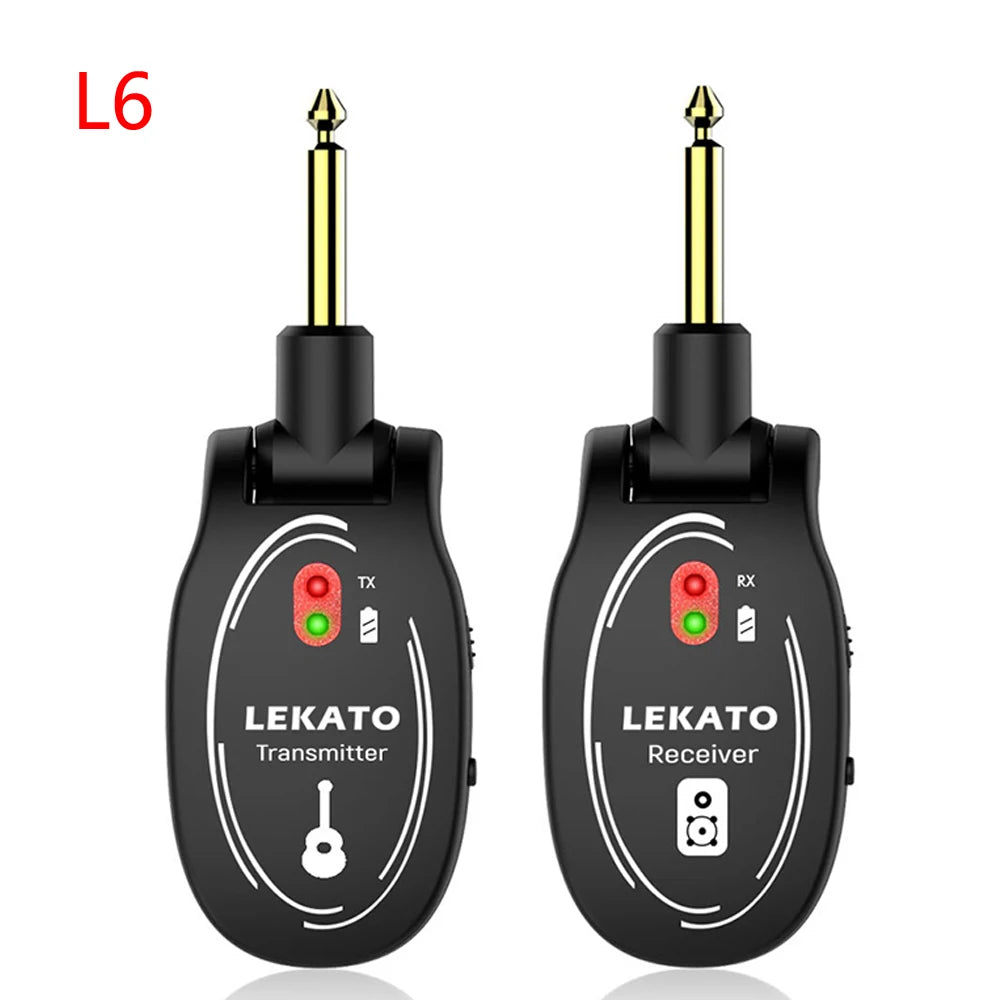 LEKATO Transmitter Receiver WS-70 Wireless Guitar System Built-In Rechargeable Audio Guitar Wireless System 70 Channels 40M