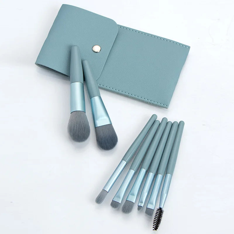 Ronshadow 8Pcs Professional Mini Makeup Brushes Set  Blush Foundation Powder Make Up Brush Tools Kit