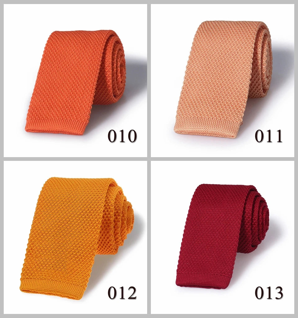 Knitted Ties For Men Slim Fashion Neckties Plain Black Red Knit Tie Men Women Wedding Daily Casual Neck Knitted Cravatas HUISHI