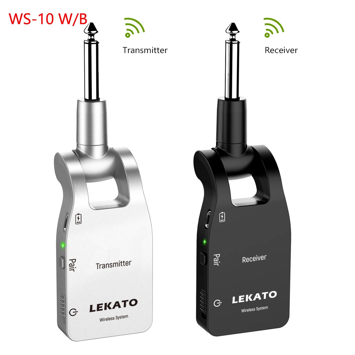 LEKATO Transmitter Receiver WS-70 Wireless Guitar System Built-In Rechargeable Audio Guitar Wireless System 70 Channels 40M
