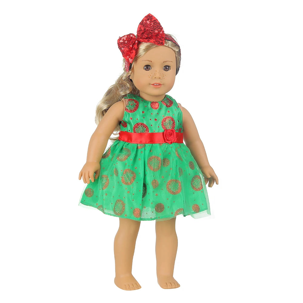Sequins Dress Doll Clothes For 17 Inch&43cm Baby New Born Doll Brilliant Party Reunion Doll Skirt For American 18 Inch Doll DIY