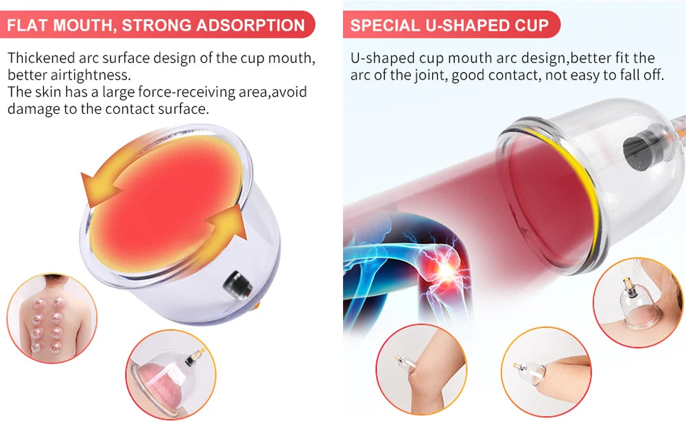 24/32 Therapy Cups Cupping Therapy Set with Pump, Professional Chinese Acupoint Cupping Therapy Hijama for Massage Muscle&Joints