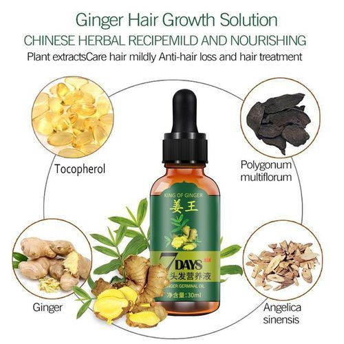 Aichun 7 Days Hair Growth Oil – Ginger & Herbal Tonic for Hair Regrowth & Anti-Hair Loss