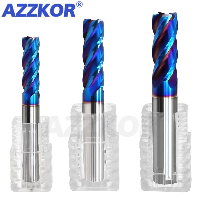 HRC70 4F Milling Cutter Alloy Coating Tungsten Steel Tool Cnc Maching End Mill Azzkor Milling Cutter Kit Milling Machine Tools
