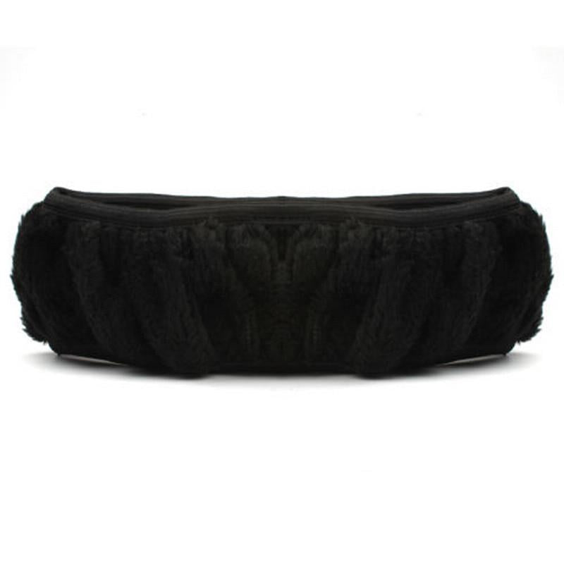 New Winter Black Charm Warm Long Wool Plush Car Steering Wheel Covers Woolen  Universal Interior
