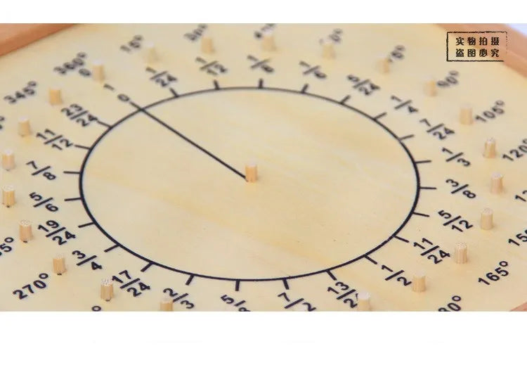 Montessori Mathematic Materials Wood Fraction Circles Board Kids Early Learning Tool Math Educational Game Hand-eye Coordination