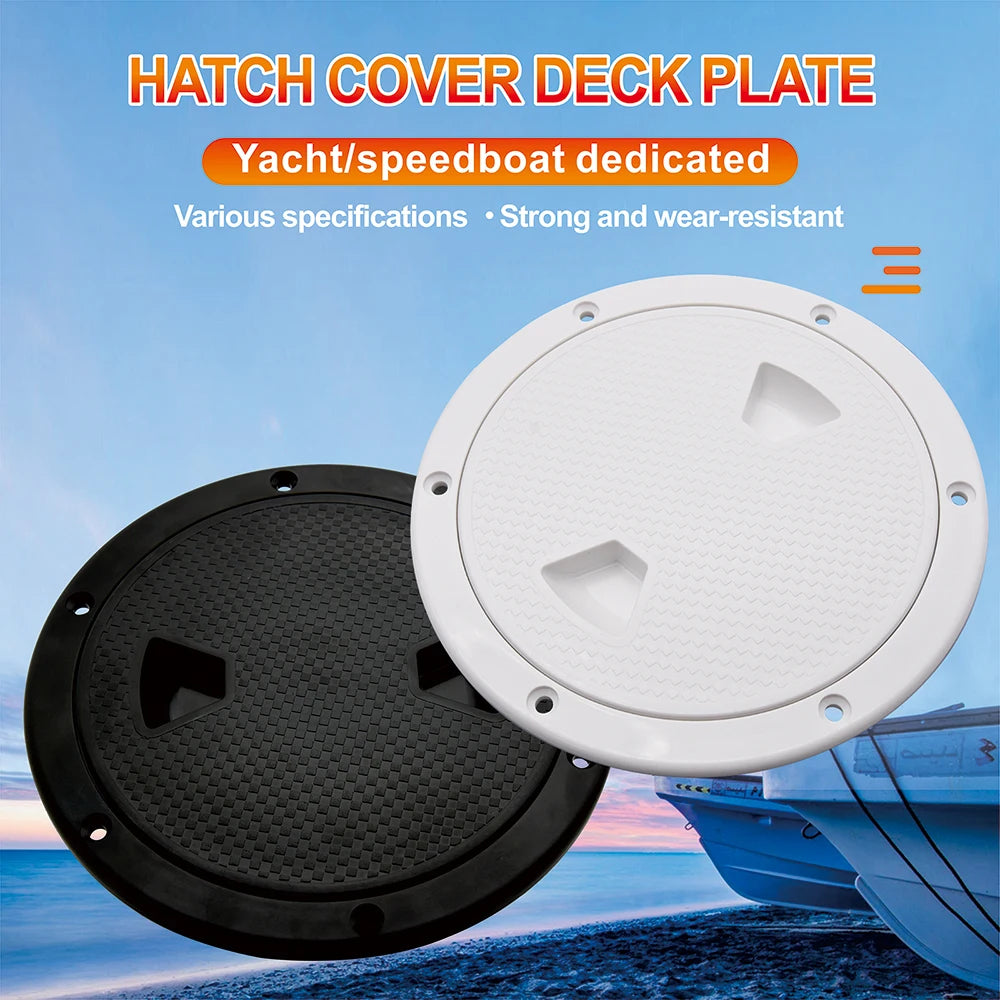 4 6 8inch ABS Hatch Cover Round Deck Inspection Access Plastic White Black Boat Screw Out Deck Inspection Plate For Yacht Marine