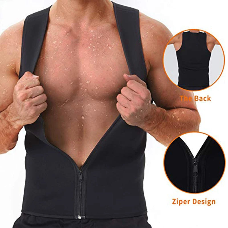 Men's Body Shaper Waist Trainer Sauna Vest Compression Sweat Shirt Corset Top Abdomen Slimming Shapewear Fat Burn Fitness Suits