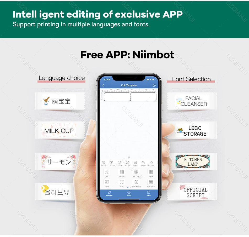 Niimbot D101 Thermal Label Sticker Printer Inkless Portable Pocket Barcode Maker Labeller Mobile USE Machine D11 D110 Plus 24mm