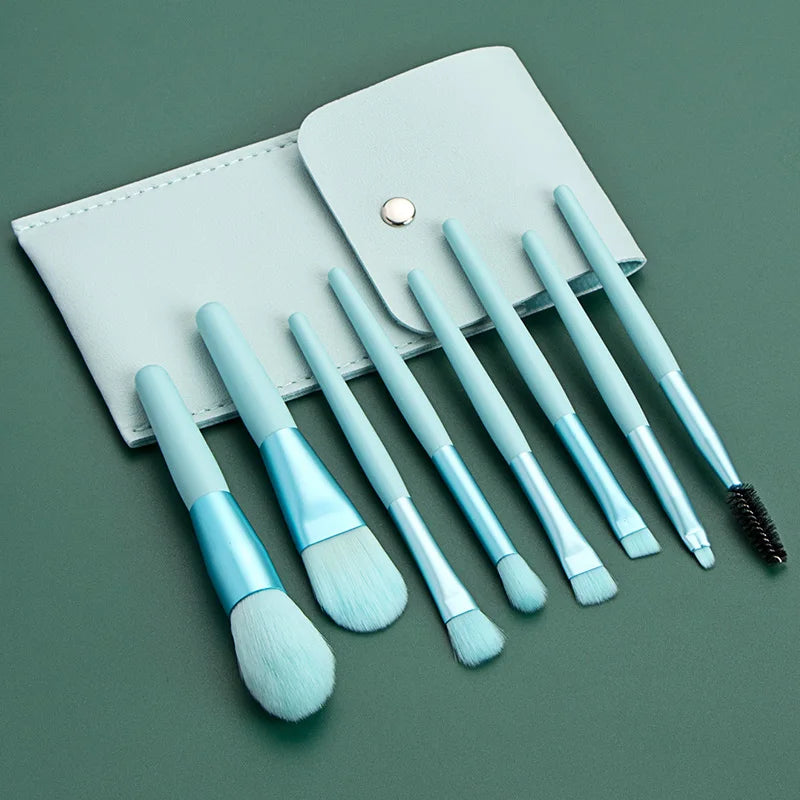 Ronshadow 8Pcs Professional Mini Makeup Brushes Set  Blush Foundation Powder Make Up Brush Tools Kit