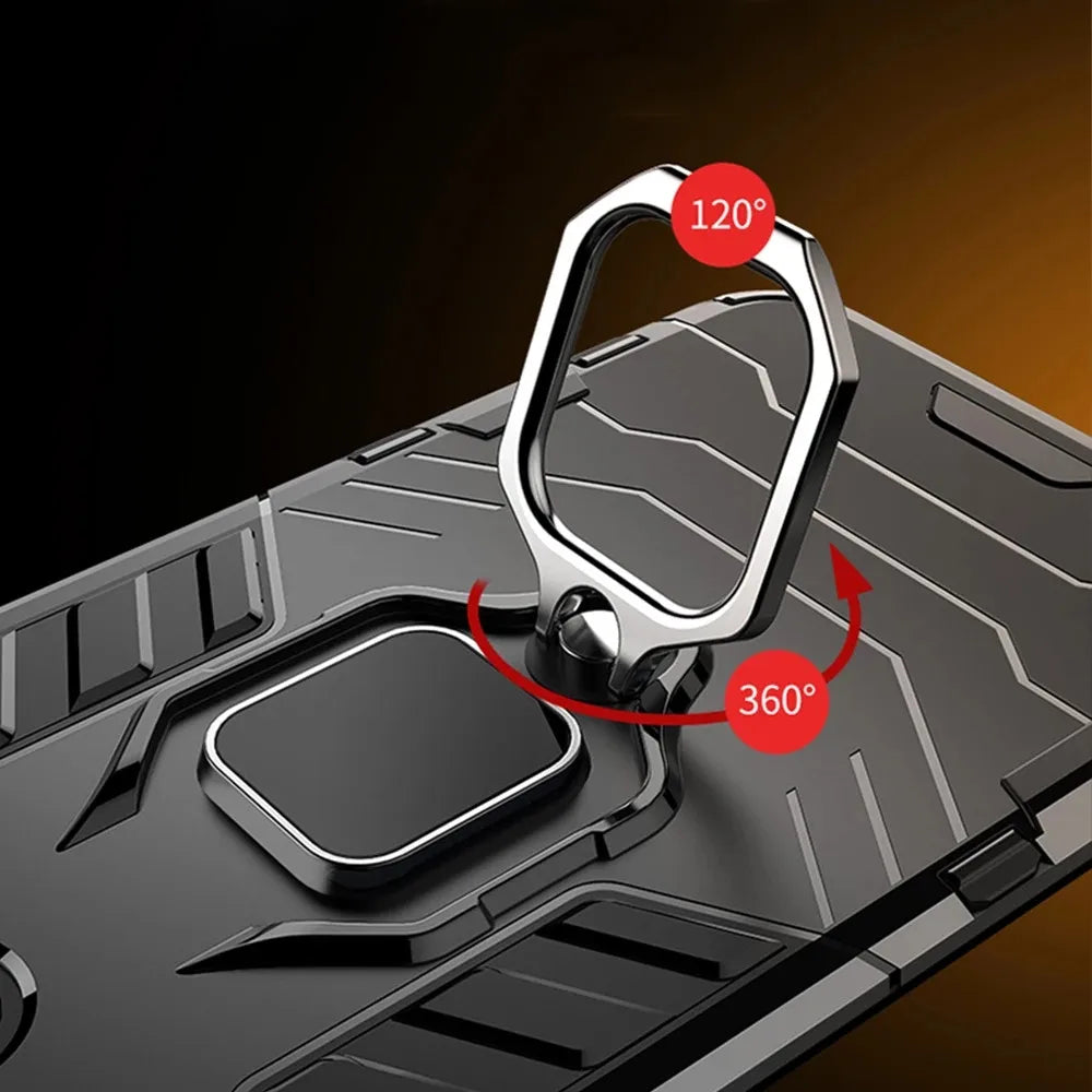 Pocophone F1 Armor For Xiaomi Pocophone F1 Case Shockproof PC+TPU Protective Back Cover For Poco F1 Case Magnetic Holder Ring