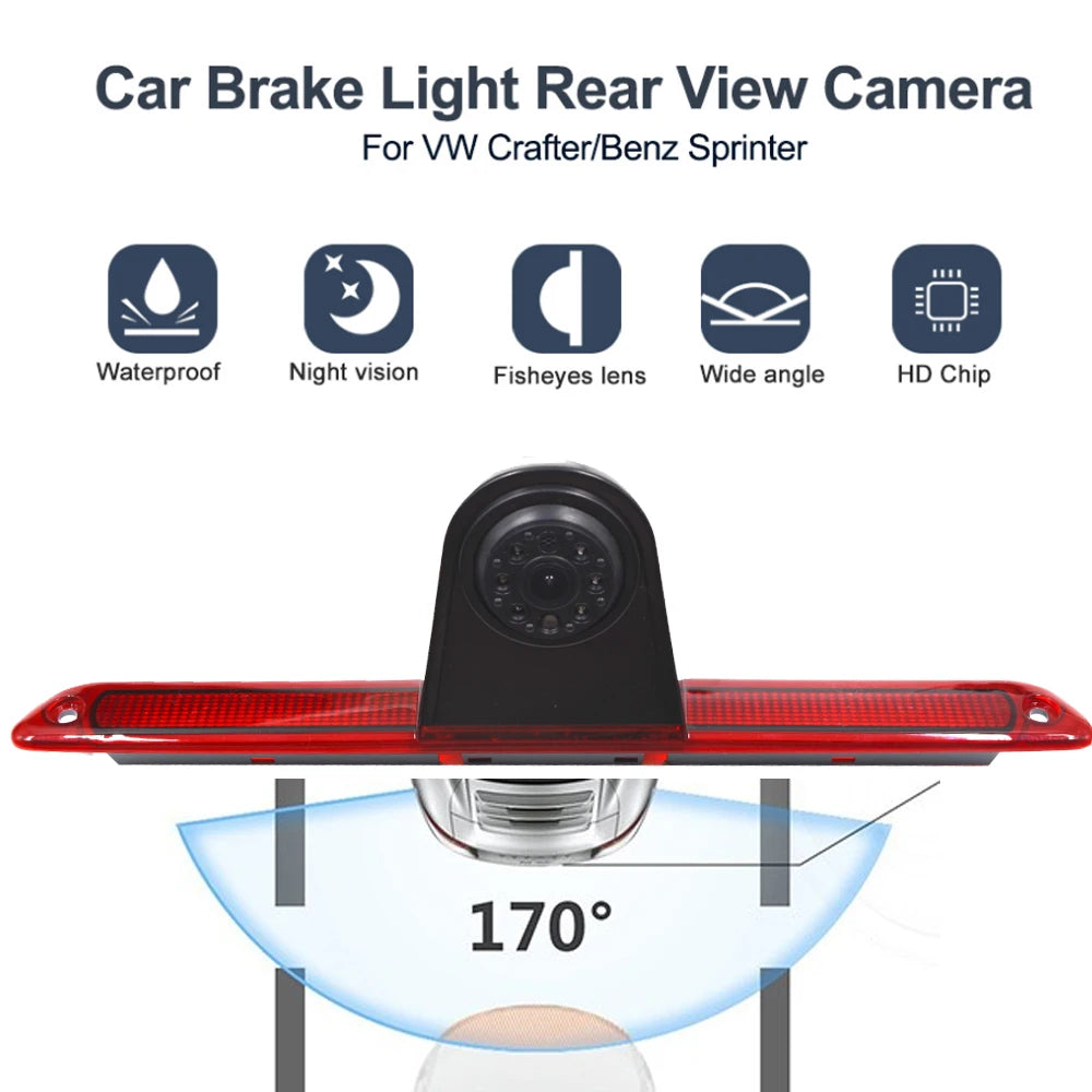 CCD CVBS Car Rear View Camera Brake Light Parking for Mercedes benz Sprinter VW Crafter with IR Night Vision