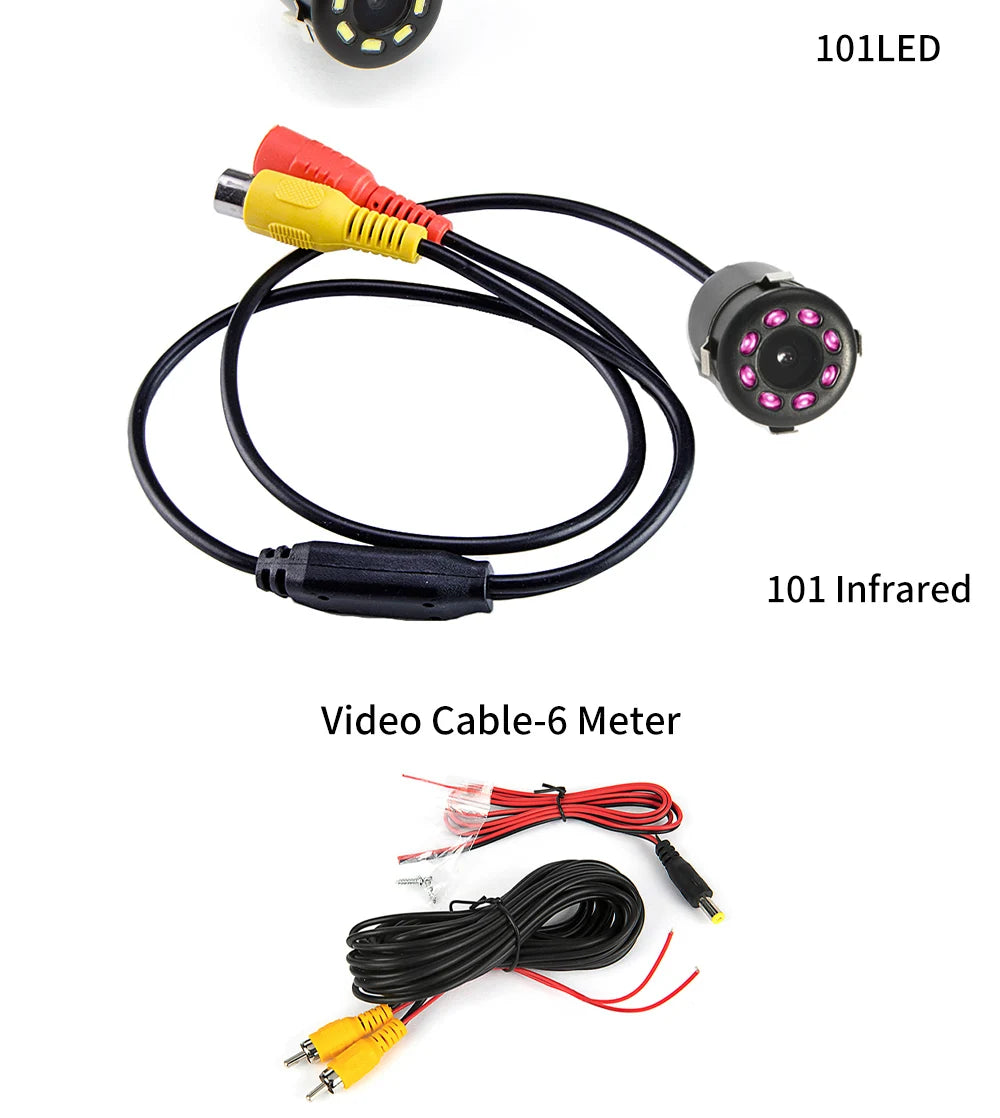 SINOVCLE Reverse Camera Rearview Car  Infrared Night With & Without LED Vehicle Backup Wiring Waterproof HD  Camera Kit