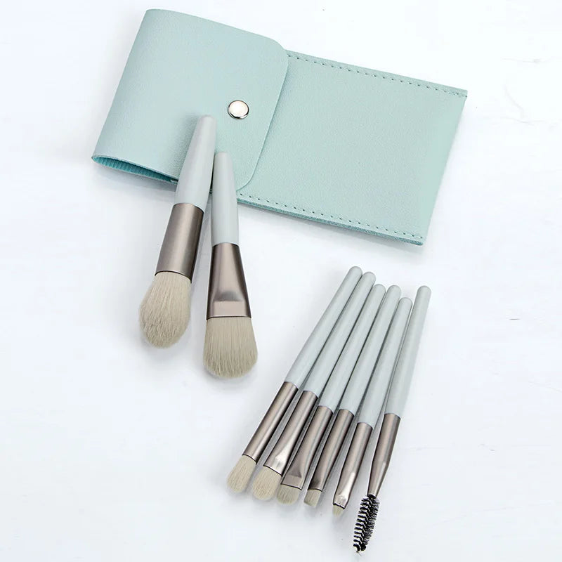 Ronshadow 8Pcs Professional Mini Makeup Brushes Set  Blush Foundation Powder Make Up Brush Tools Kit