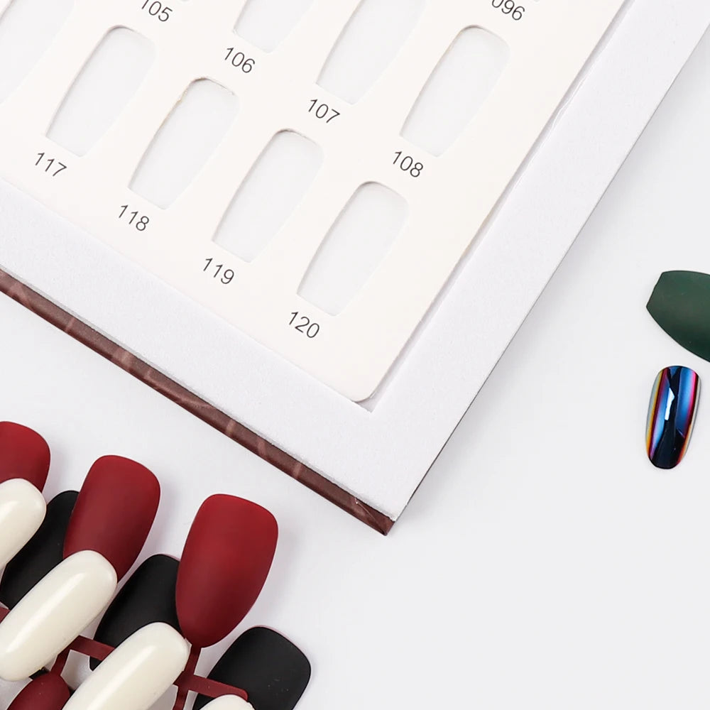 120 Colors Fake Nail Tips Display Book Fake Nails Storing Cards Nail Polish Showing Chart Shelf Book