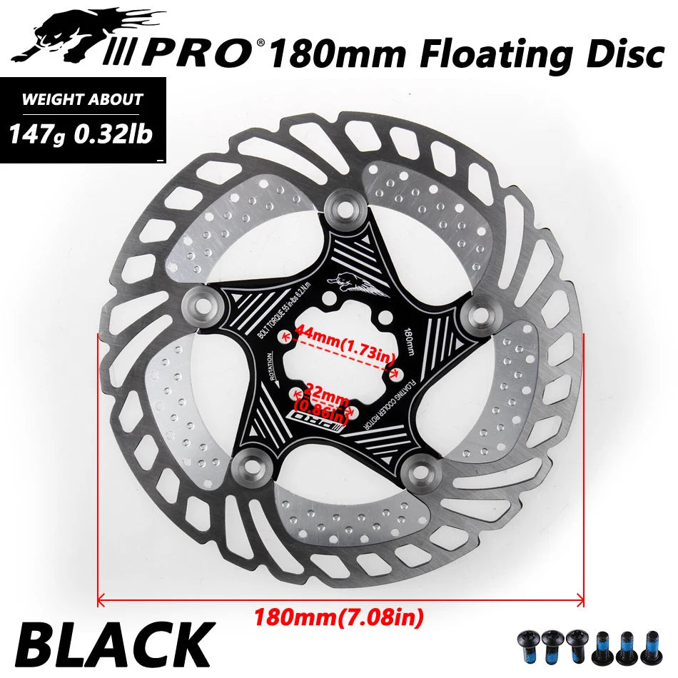 IIIPRO MTB Cooling Disc Brake Heat Dissipation  6 Inch 140/160/180/203mm Rotor Down Hill Floating Bicycle Brake Rotor