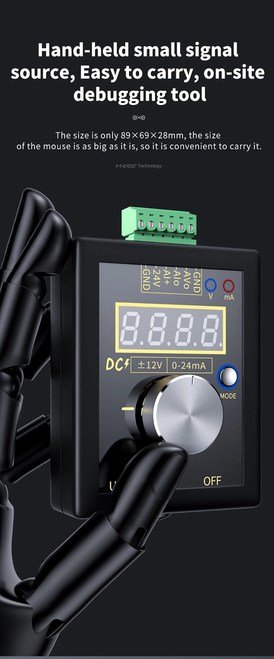 FNIRSI SG-002 Digital 4-20mA 0-10V Voltage Gerador de sinal Current Transmitter Professional Electronic Measuring Instruments