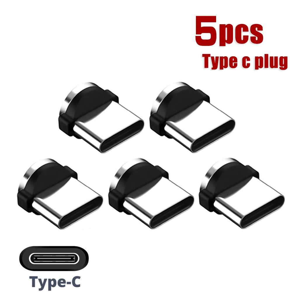USLION 5PCS Type C Micro USB Magnetic Plugs For Mobile Phone Replacement Parts Durable Type C Converter Charging Cable Adapter