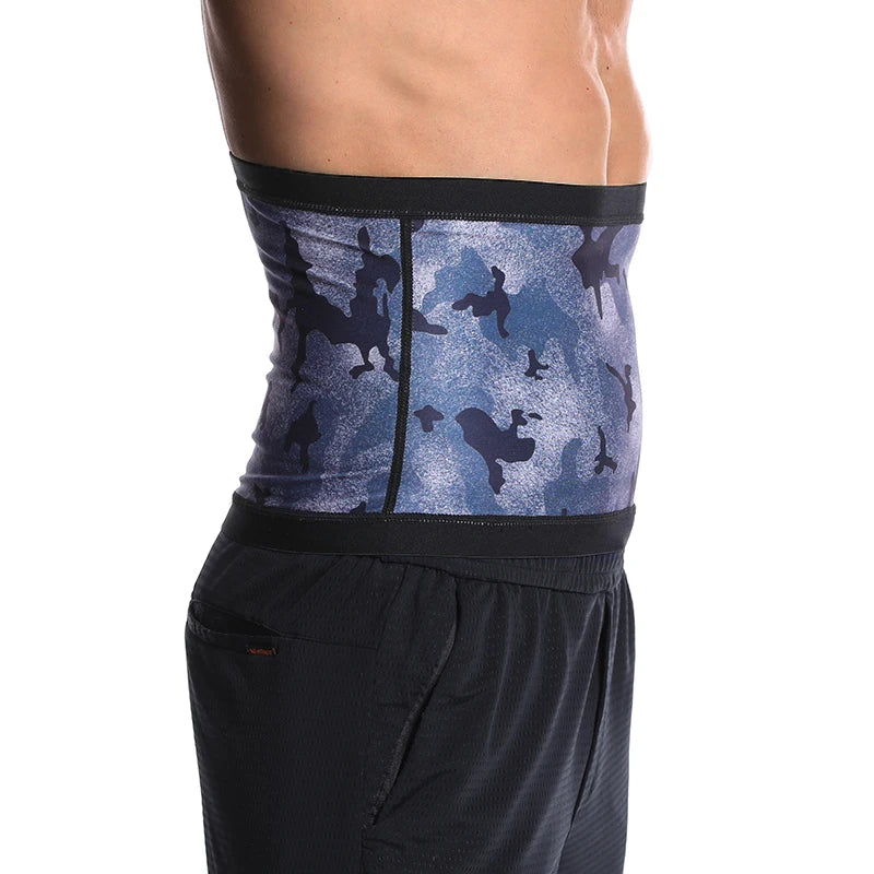 Men Modeling Strap Reductive Belt Sport Abdomen Weight Loss Shapers Waist Trainer Camouflage ion coating Sauna Sweat Girdle