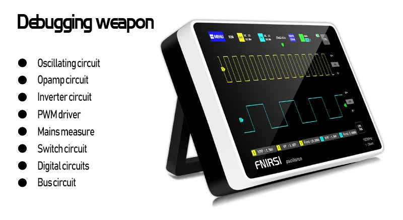 FNIRSI-1013D Digital Tablet Oscilloscope Dual Channel 100M Bandwidth 1GS Sampling Rate 7 Inches Mini Tablet Digital Oscilloscope