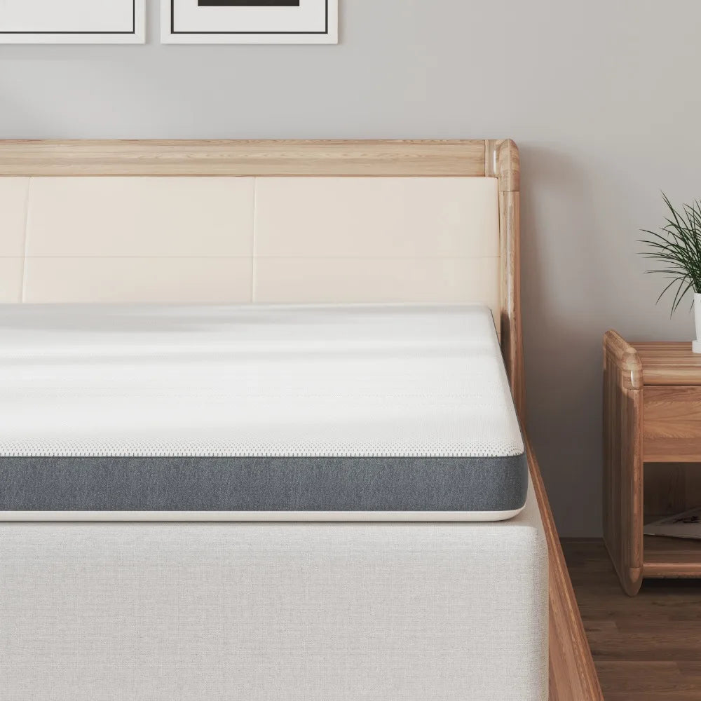 Premium Memory Foam Mattress Toppers with Zipper Bamboo Cover Soft Gel Foam Bed King Queen Twin FUll Size Mattress Help Sleep