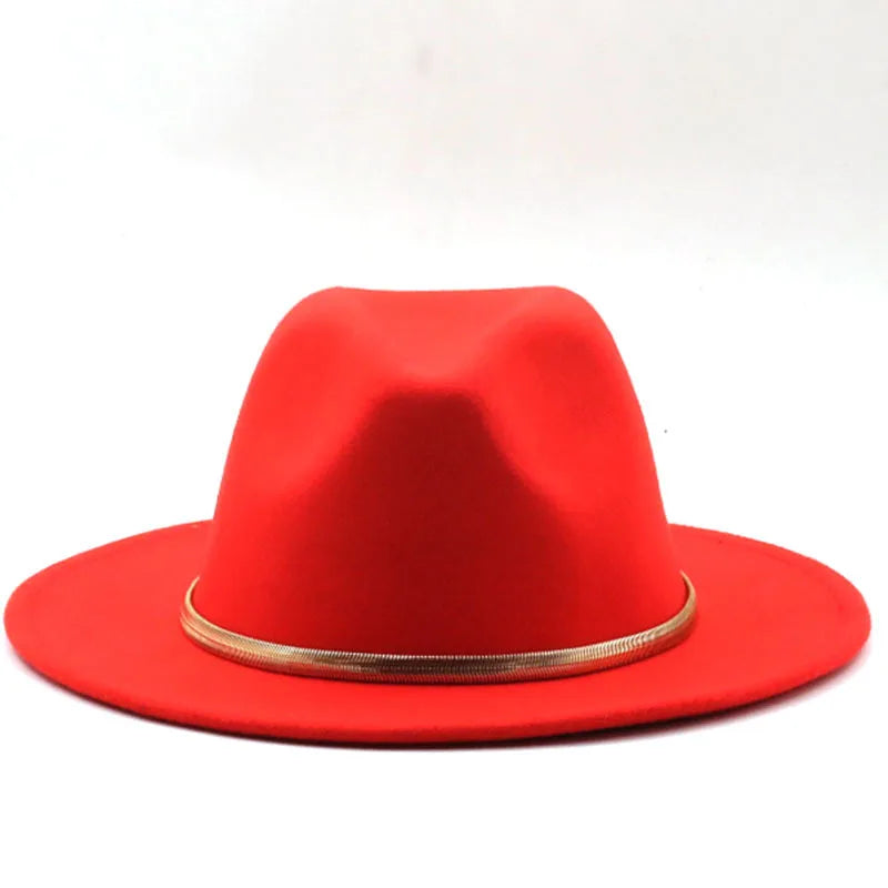 Black/green Wide Brim Simple Church Derby Top Hat Panama Solid Felt Fedoras Hat for Men Women artificial wool Blend Jazz Cap
