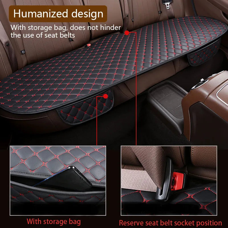 Leather Car Seat Covers Four Seasons Front/Rear Seat Protector Car Seat Cushion Pad Mat Auto Interior Accessories Universal