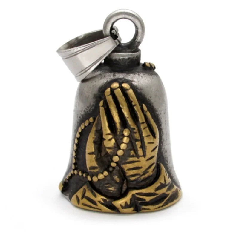 Biker Motorcycle Bell Necklace Charm Men\\\\'s Trend Jewelry Lucky Bell Pendant with Stainless Steel Chain