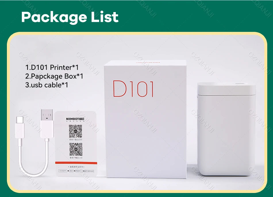 Niimbot D101 Thermal Label Sticker Printer Inkless Portable Pocket Barcode Maker Labeller Mobile USE Machine D11 D110 Plus 24mm