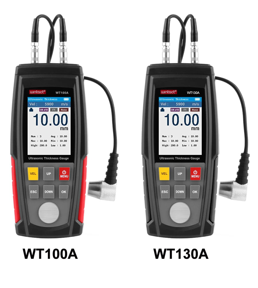 WINTACT Ultrasonic Thickness Gauge Meter Tester Steel Plate Glass Plastic Ceramic Thickness Meter Rechargeable Battery