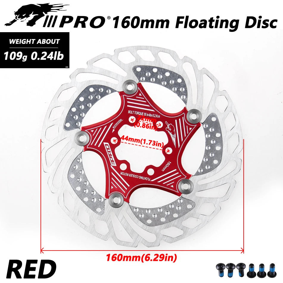 IIIPRO MTB Cooling Disc Brake Heat Dissipation  6 Inch 140/160/180/203mm Rotor Down Hill Floating Bicycle Brake Rotor