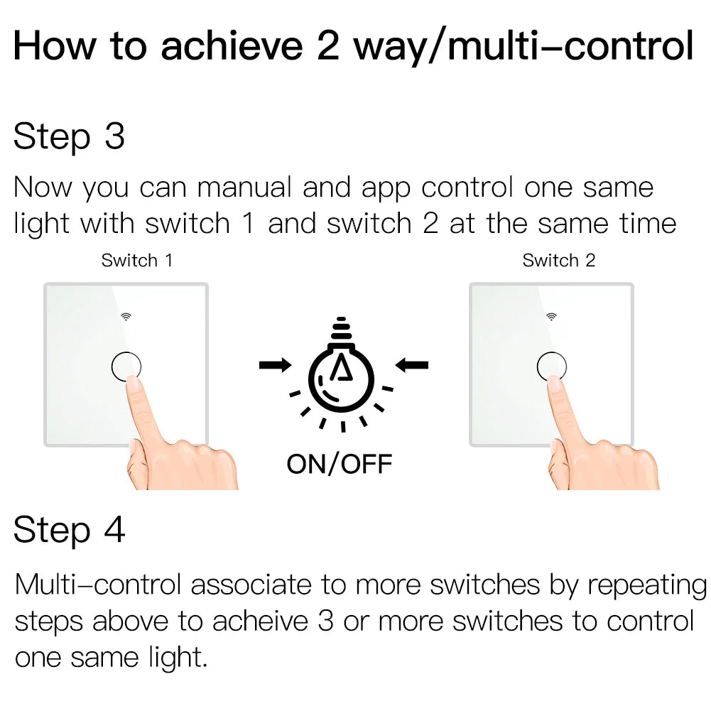 ZigBee Wall Touch Smart Light Switch With Neutral/No Neutral ,No Capacitor Smart Life/Tuya Works with Alexa,Google Hub Required