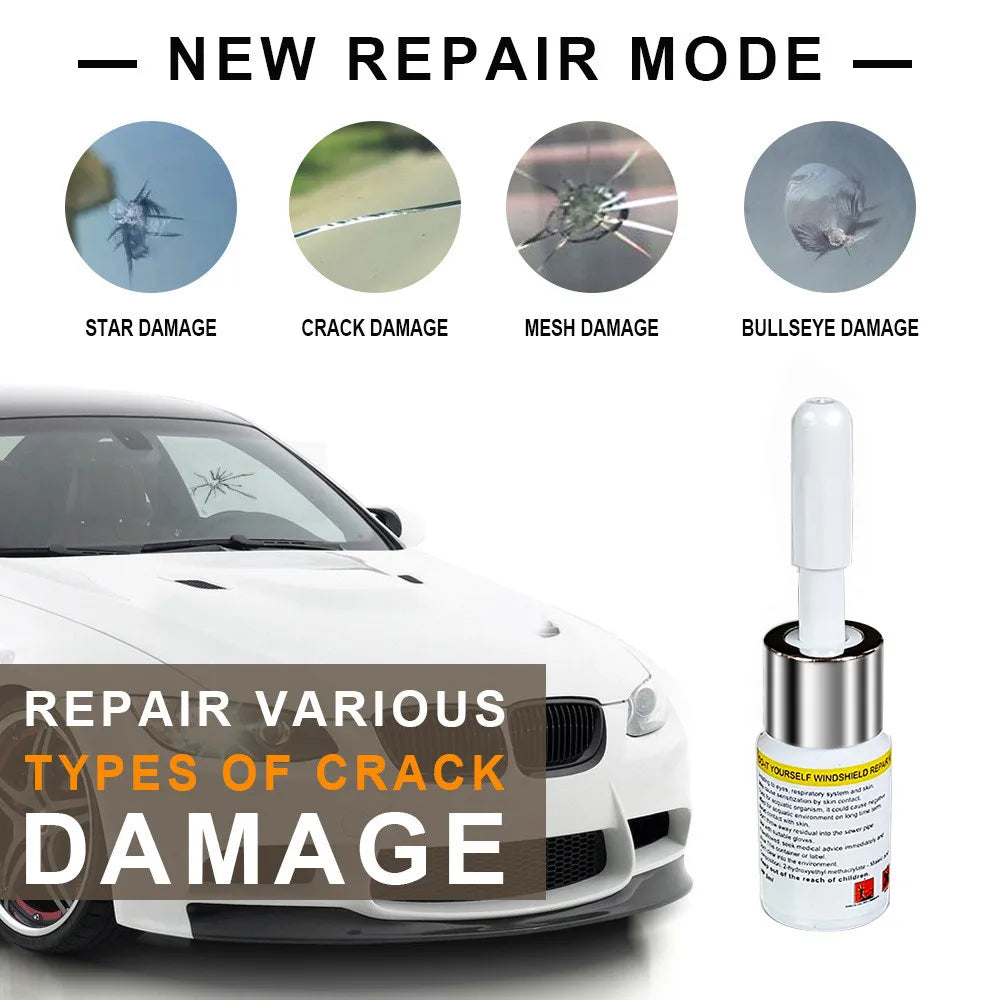 Car Window Repair Fluid Cracked Glass Scratch Repair Kit Windshield Repair Liquid for Car Auto Window Glasss Crack Restore Tool