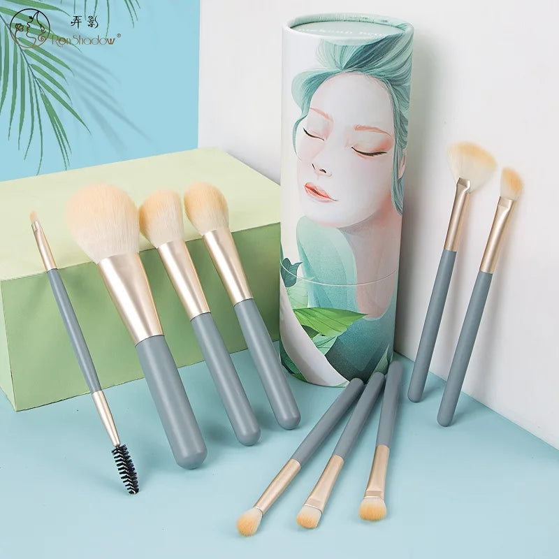 Ronshadow 9PCS Makeup Brushes Set Brochas Maquillaje Pincel De Maquiagem Kit Rangement Maquillage Beauty Packaging Makeup Tools