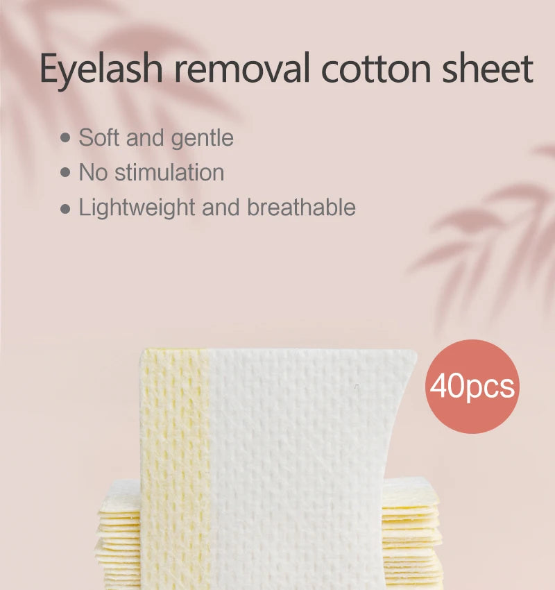 40 Pcs Disposable Cotton Eyelash Patch Sticker For Removing False Lash Eye Pads Patch Eyelash Extension Makeup Tools