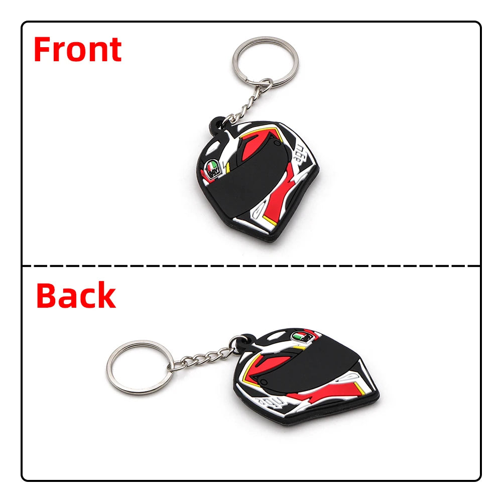 For Ducati Motorcycle Keychain Rubber Keyring Logo Key Chain 3D Sign Key Ring Helmet Keydiy Boots Shoes Model Accessories