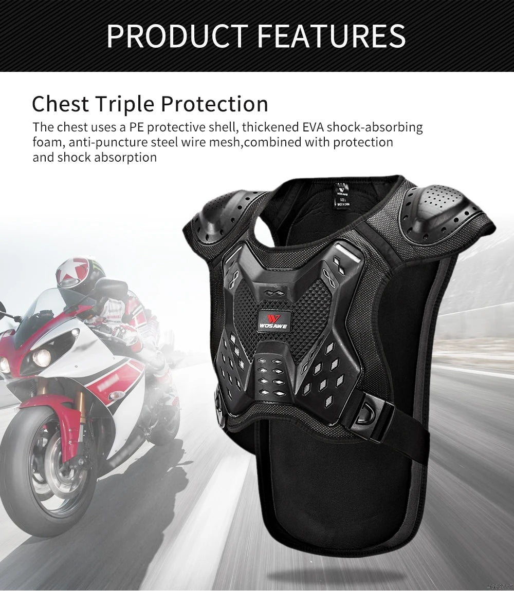 Motorcycle Jacket Adult Chest Back Protector Moto Body Armor Guard Racing Body Protector Armor Jacket Motocross Protective Gear