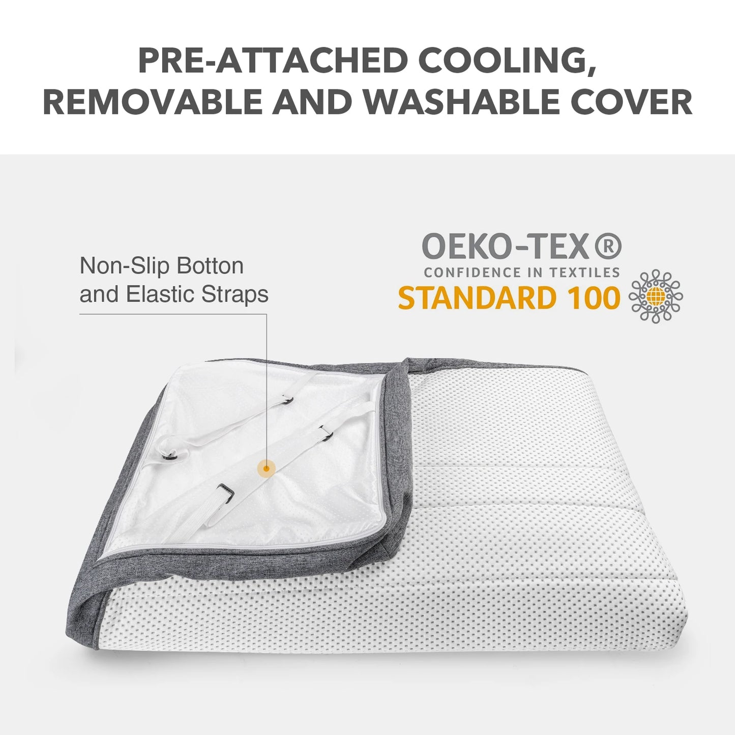 Premium Memory Foam Mattress Toppers with Zipper Bamboo Cover Soft Gel Foam Bed King Queen Twin FUll Size Mattress Help Sleep