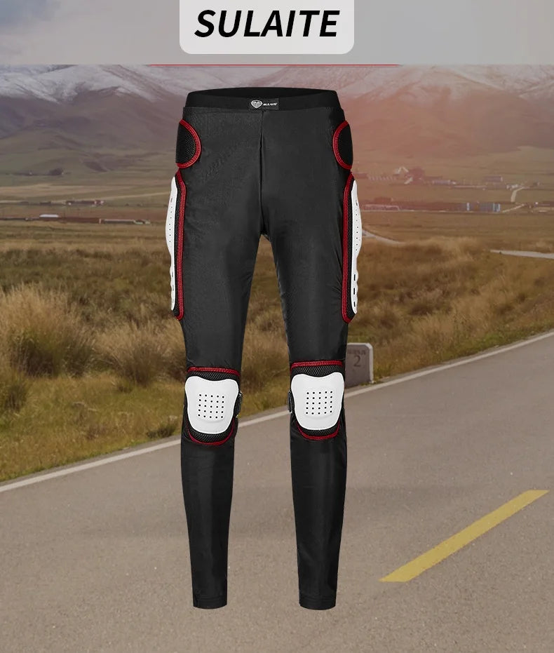 SULAITE Motorcycle Armor Trousers Motocross Pants Long Armor Knee Crotch Hip Protection Motorbike Riding Racing Equipment Shorts
