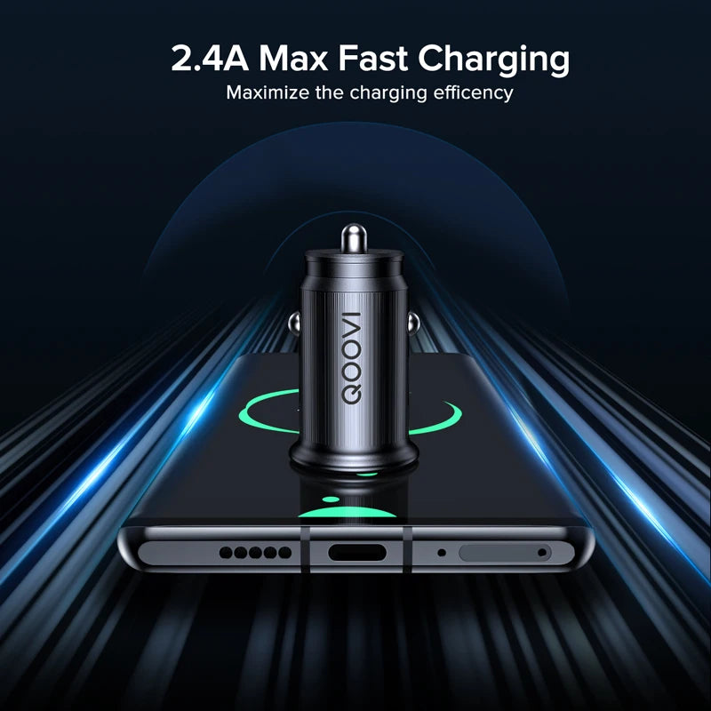 Mini Car Charger 2.4A Dual USB Fast Charging Universal Mobile Phone in Car Charge Tablet GPS For iPhone 11 Xiaomi Samsung Huawei