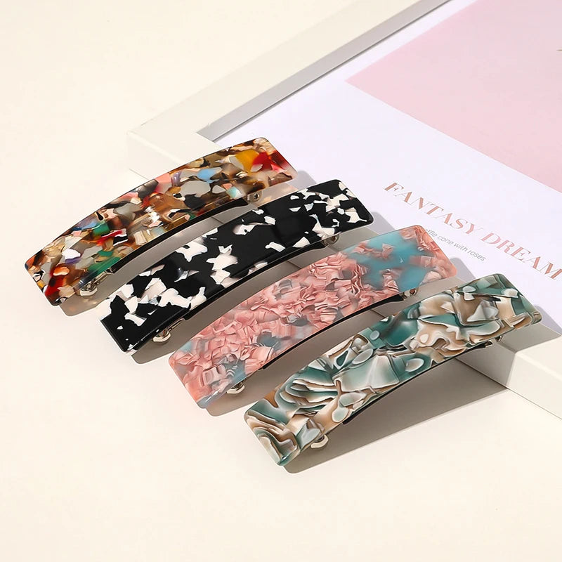 Fashion Hair Clips Leopard Marble Textured Geometric Hair Pins Hair Barrettes Hair Clips for Girl Hairpin Women Hair Accessories