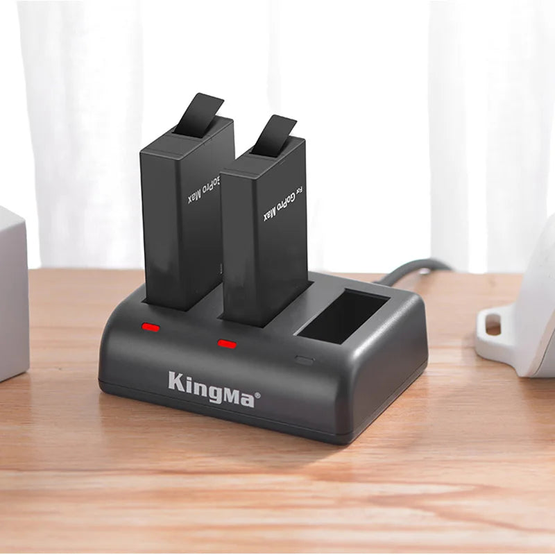 New intelligent For GoPro Max Battery 3 Slot Charger + 1400mAh lithium ion Battery For 360 Panoramic Go Pro Max Camera