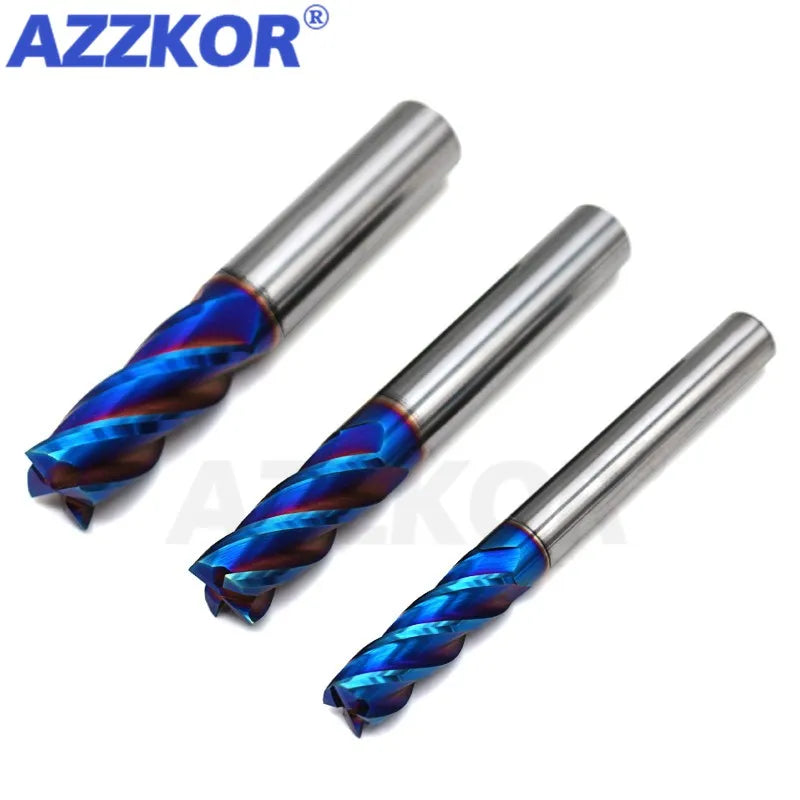 HRC70 4F Milling Cutter Alloy Coating Tungsten Steel Tool Cnc Maching End Mill Azzkor Milling Cutter Kit Milling Machine Tools